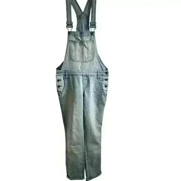 Lei Pants - LEI LIGHT WASH DISTRESSED BIB OVERALLS SIZE M